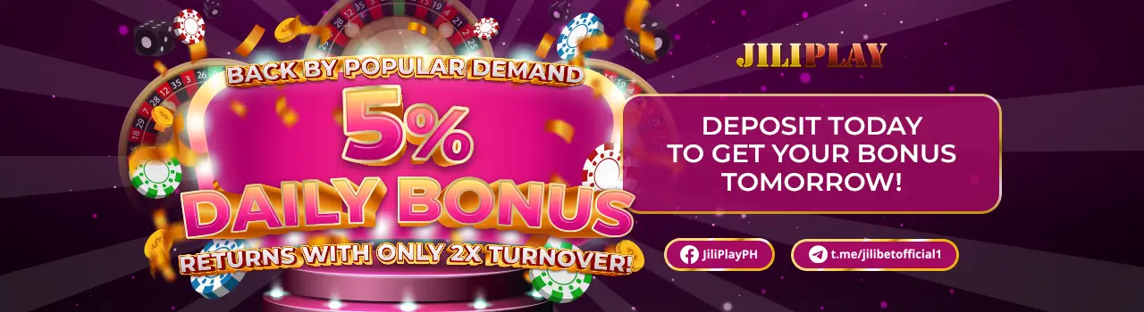 5% Deposit Bonus with 2x TURNOVER!
